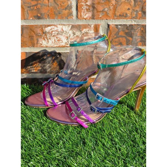 Kurt Geiger London Pierra Multicolor Strappy High Heel Sandals Women’s 41/10.5US - Picture 2 of 5